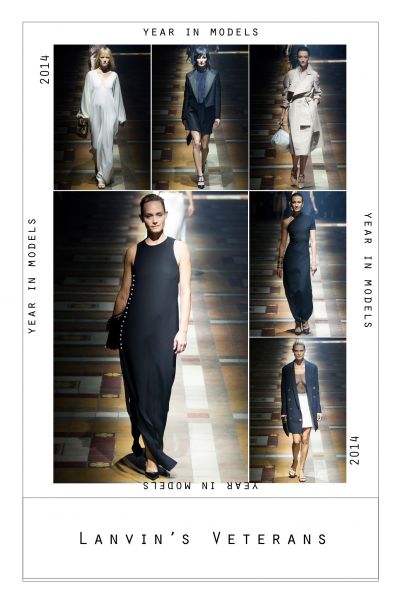 Lanvin 的退役模特们: Lanvin今年秀场招募了那些在90年代经常出现在T台上的模特们。