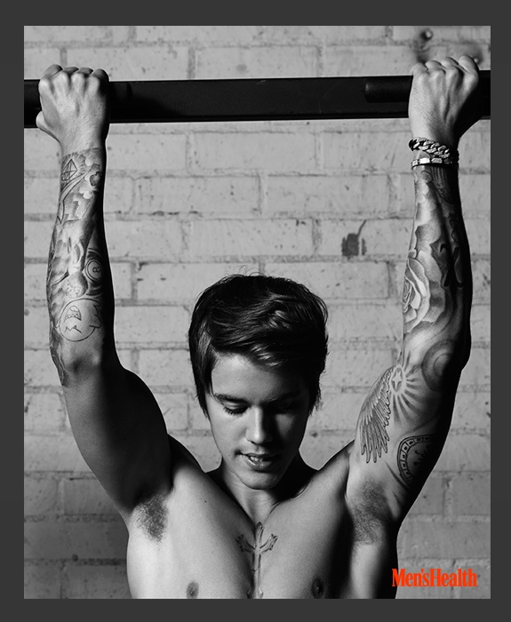 Justin Bieber变身猛男 登Men\s Health封面
