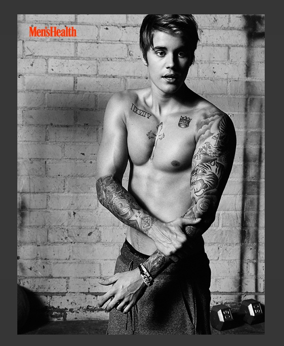 Justin Bieber变身猛男 登Men\s Health封面