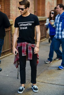 型男系衬衫街拍集 打造随性街时尚头风