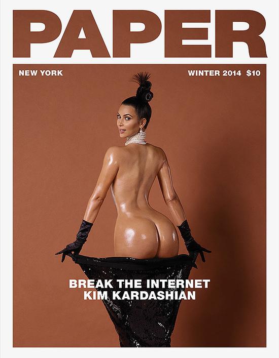 Kim Kardashian杂志封面晒巨臀