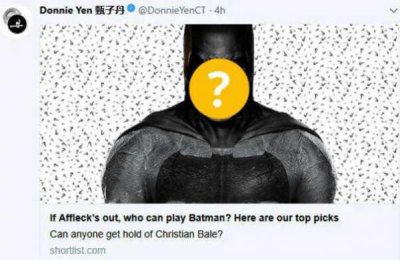 甄子丹有望出演“蝙蝠侠”，获外媒大赞